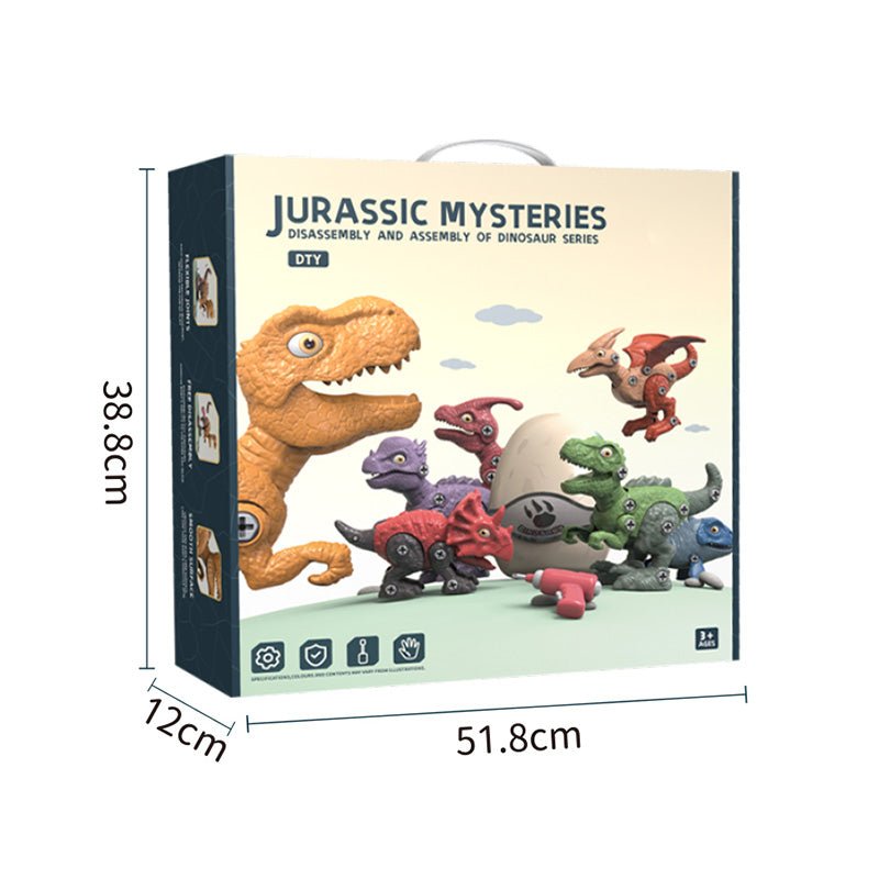 Interactive Dinosaur Building Blocks Kit with Battery Drill, 5pcs