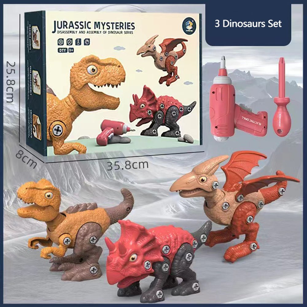 Interactive Dinosaur Building Blocks Kit with Battery Drill, 5pcs