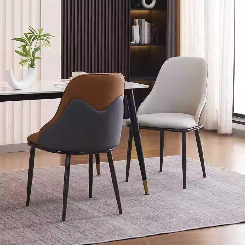 VELLUTO Dining Chair Modern upholstered Leather Kitchen Chairs with armrests Bathtub Chair Leisure Lounge Chair Living Room Bedroom Home Set of 2 Light Grey Duo