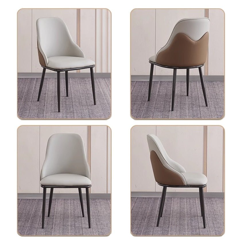 VELLUTO Dining Chair Modern upholstered Leather Kitchen Chairs with armrests Bathtub Chair Leisure Lounge Chair Living Room Bedroom Home Set of 2 Light Grey Duo