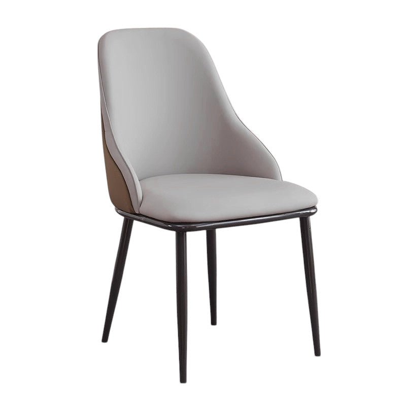 VELLUTO Dining Chair Modern upholstered Leather Kitchen Chairs with armrests Bathtub Chair Leisure Lounge Chair Living Room Bedroom Home Set of 2 Light Grey Duo