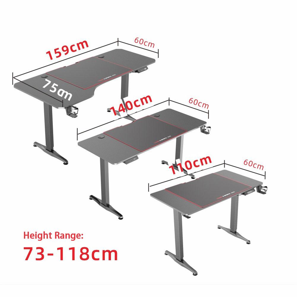 Ergonomic Height Adjustable Gaming Desk with Electric Lift