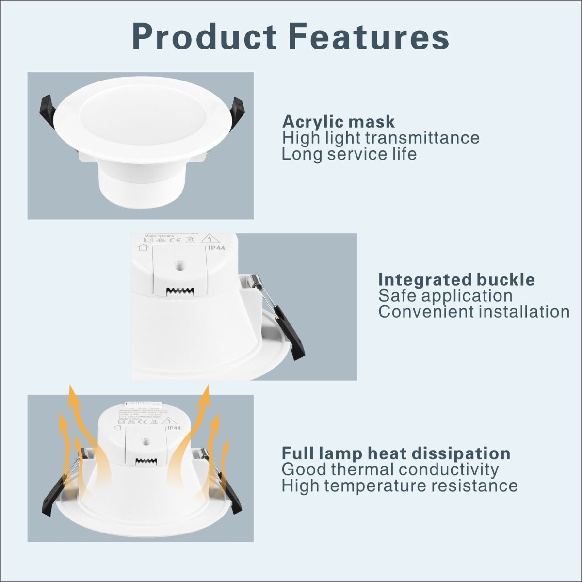 Ultra Slim Radar Sensor LED Downlight 90mm 10W Tri-Color