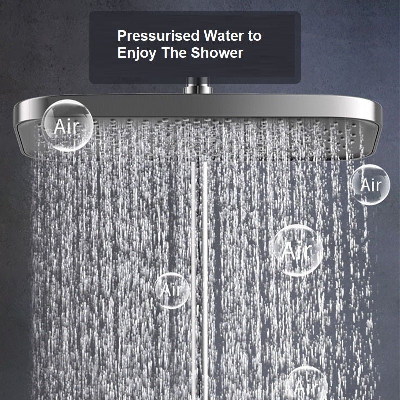 Thermostatic Rainfall Shower Set with Digital Display - Geobella