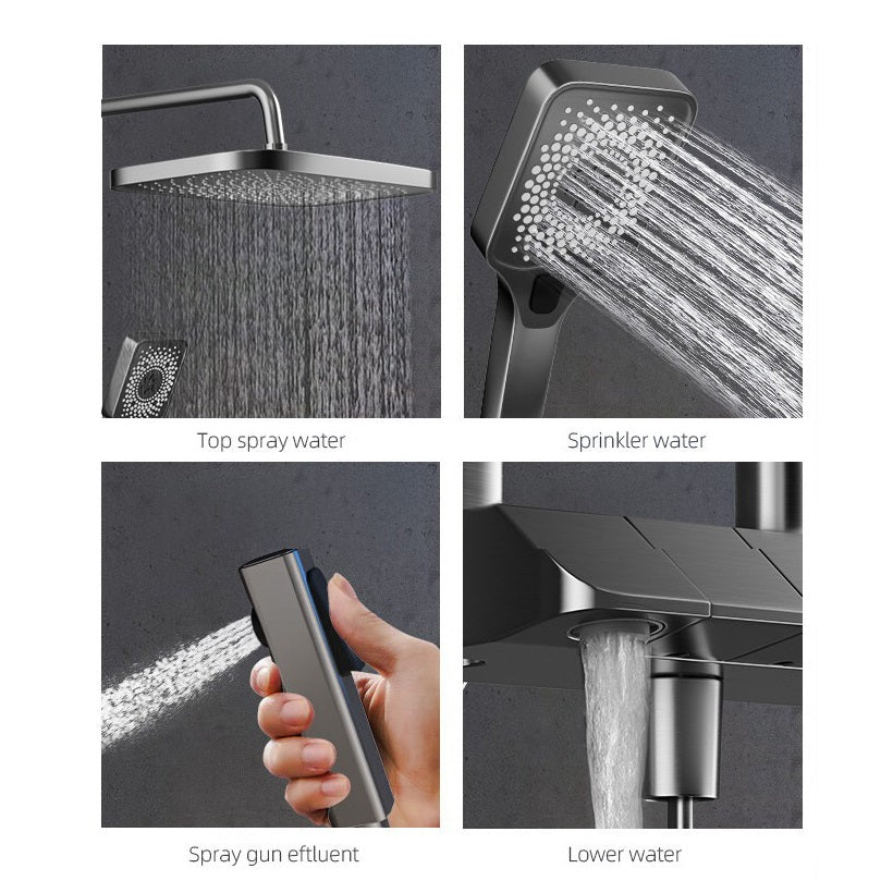 Thermostatic Rainfall Shower Set with Digital Display - Geobella