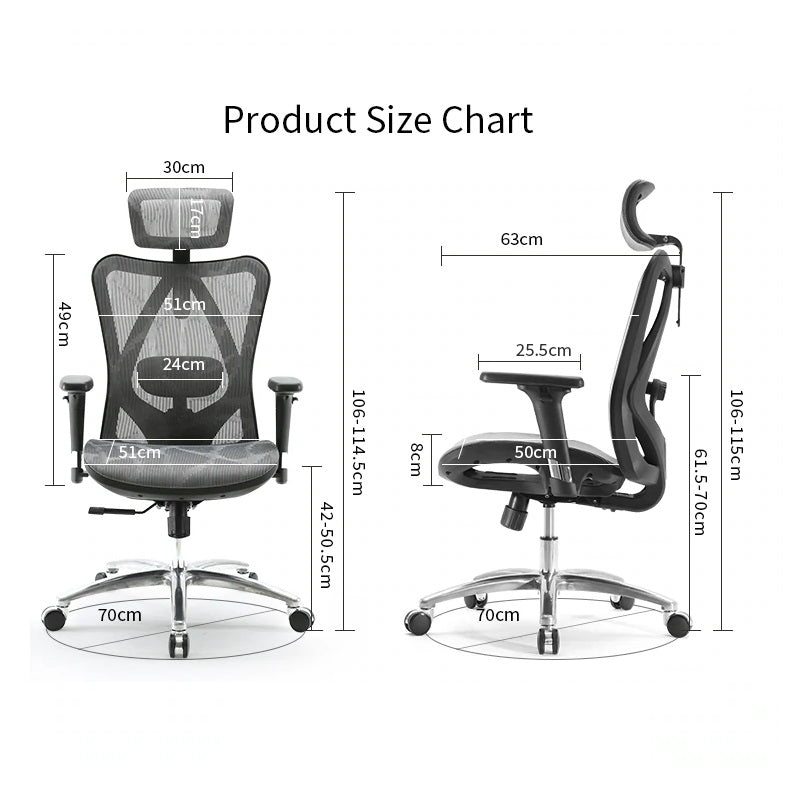 Ergonomic High Back Mesh Office Chair, 3D Armrests, Black, SIHOO