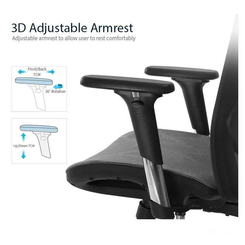 Ergonomic Mesh Office Chair with 3D Armrest & Lumbar Support by Sihoo