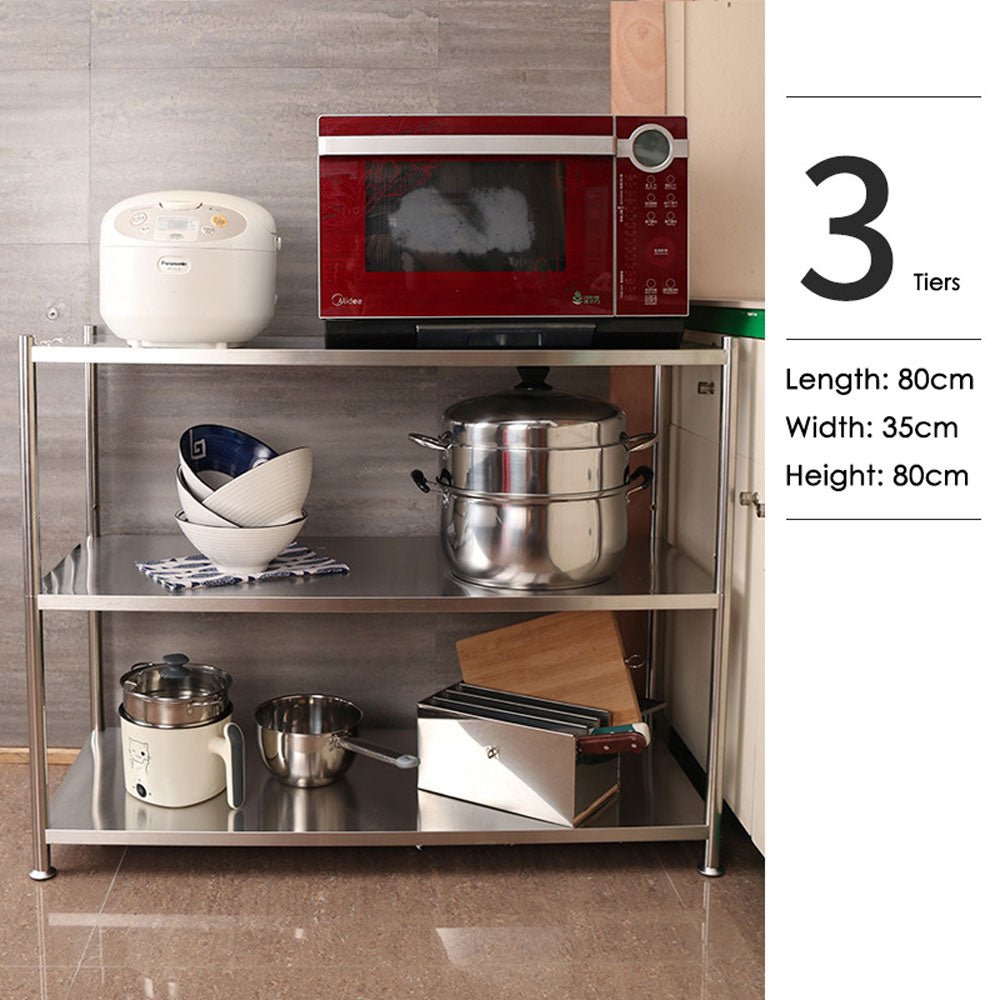 Durable 3-Tier Stainless Steel Kitchen Storage Rack