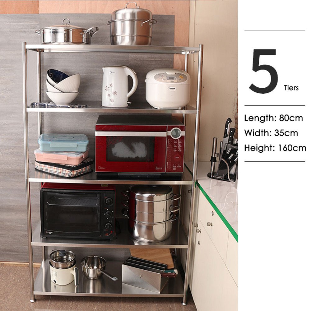 4 Tiers Stainless Steel Microwave Oven Storage Rack 120cm