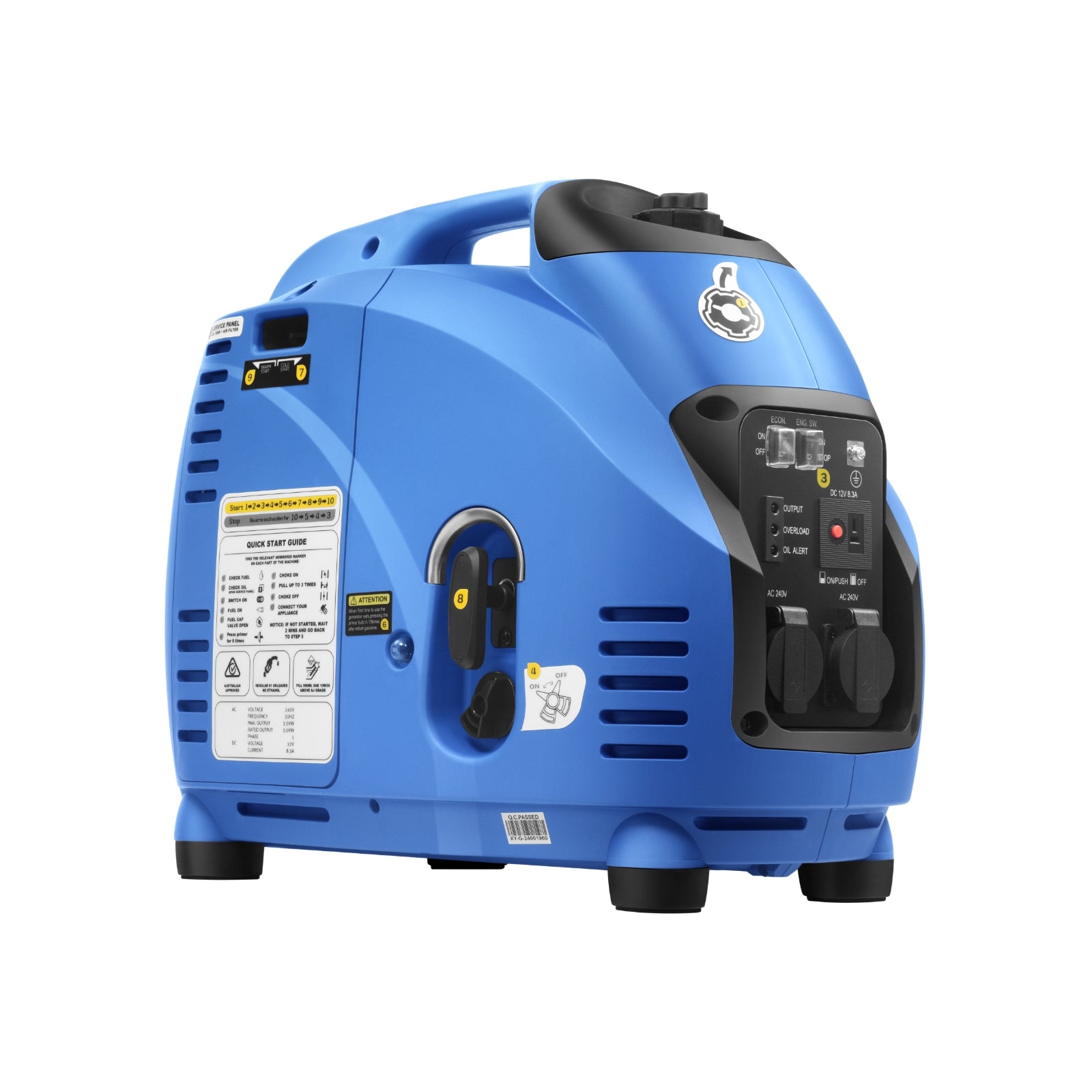 Economy Mode 2.5kW Inverter Generator with Quiet Operation - Gentrax