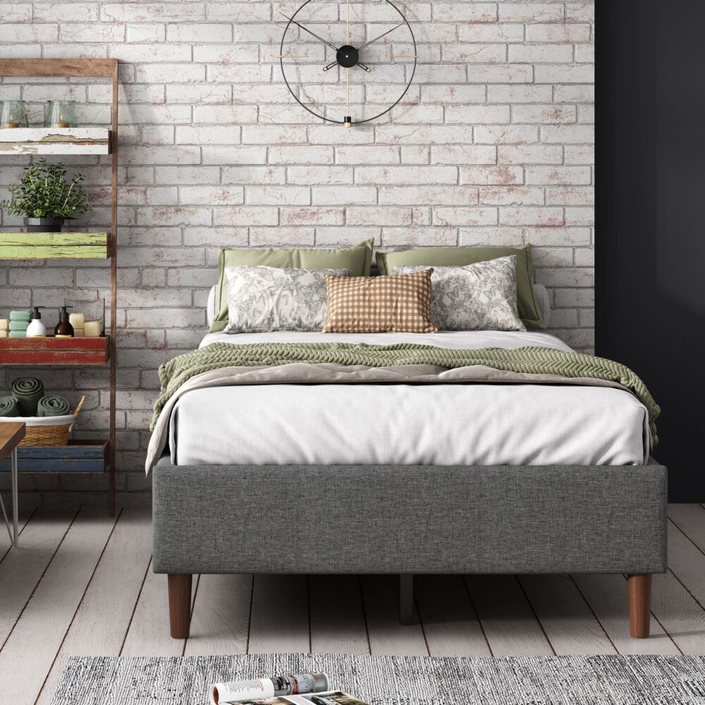 Bed Frame Mattress Foundation Dark Grey – Double