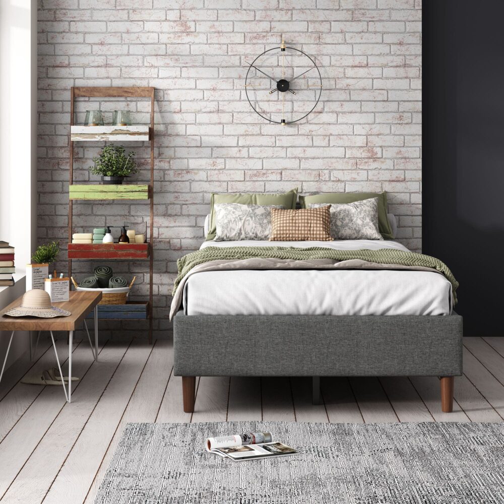 Bed Frame Mattress Foundation Dark Grey – Double