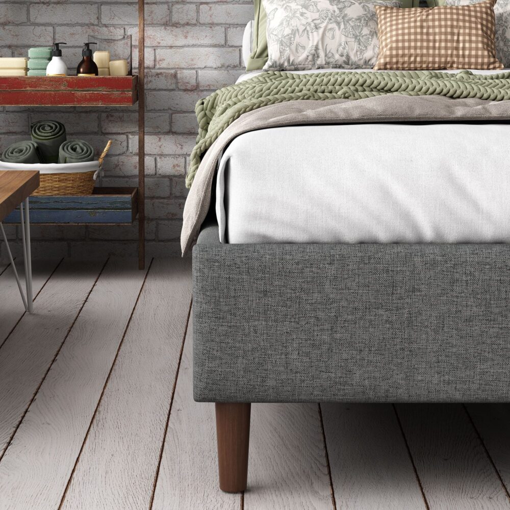 Bed Frame Mattress Foundation Dark Grey – Double