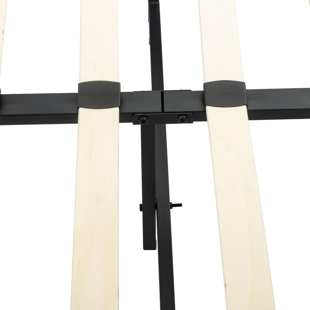 Bedframe with Wooden Slats Light Grey – Single