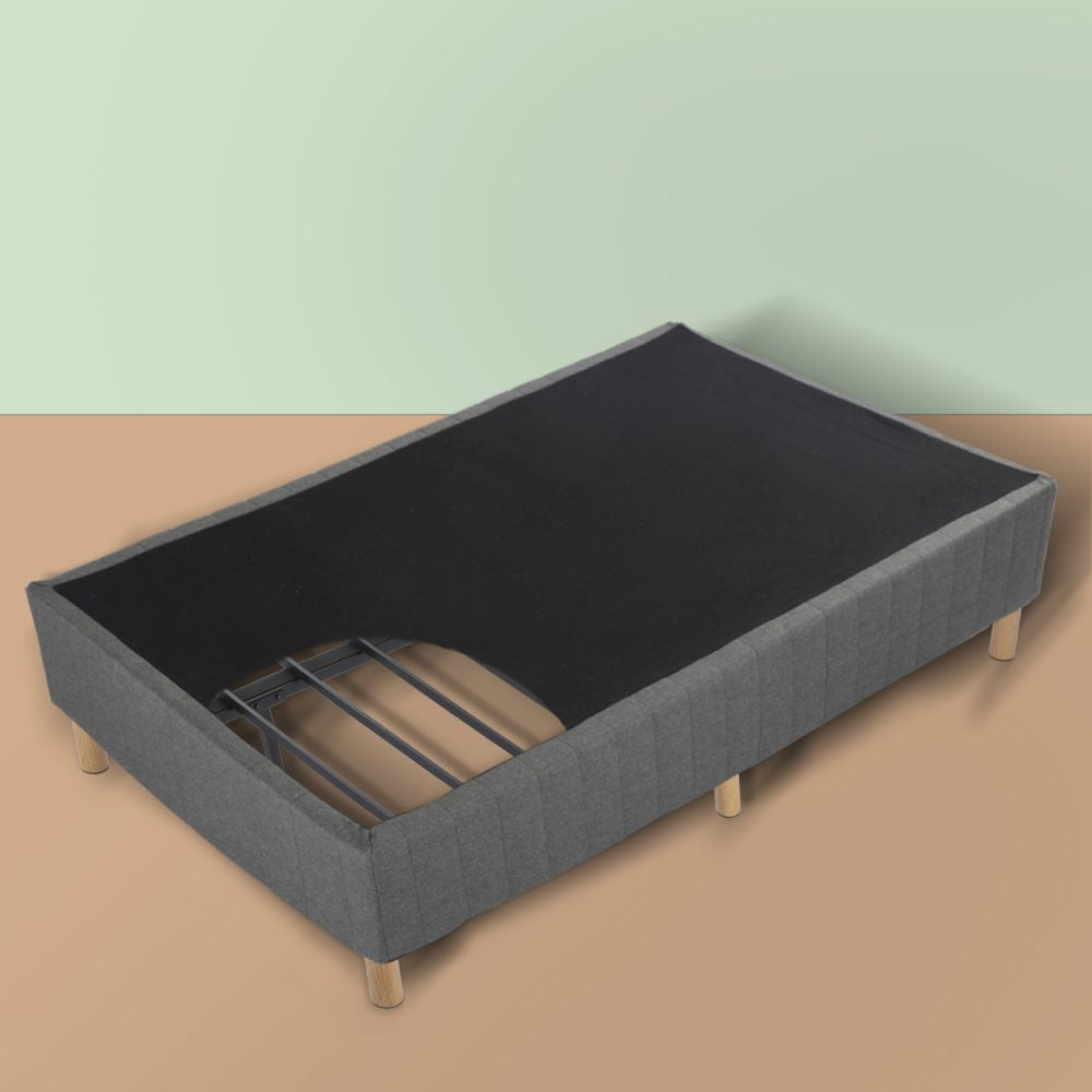 Metal Bedframe Mattress Foundation Dark Grey – Single