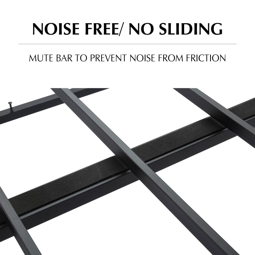 Metal Bedframe Mattress Foundation Dark Grey – Single