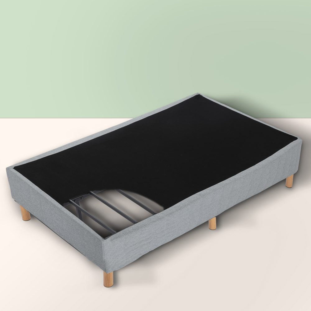 Metal Bedframe Mattress Foundation Light Grey – Double