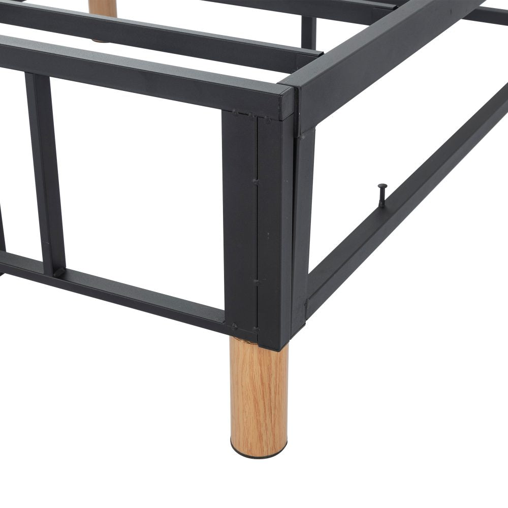 Metal Bedframe Mattress Foundation Light Grey – Double