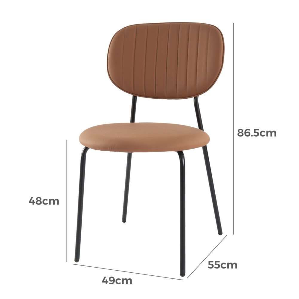 Premium Leathaire Dining Chair Set, Metal Legs, Anti-Slip