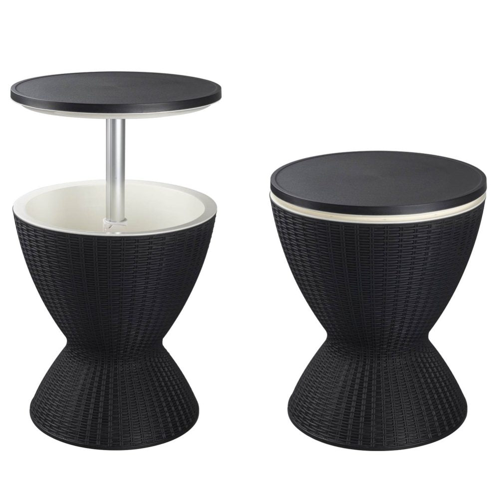 Garden Ice Cooler Table Black
