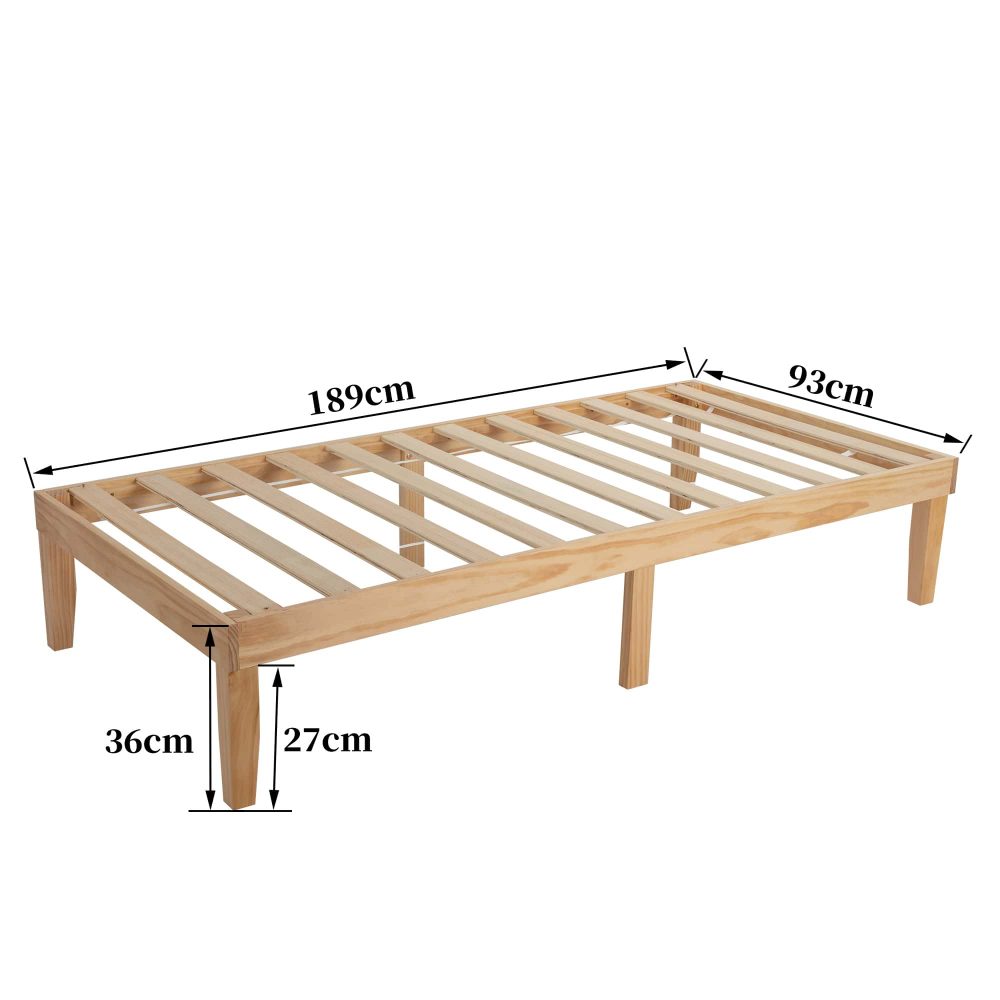 Durable Wooden Bed Frame, Modern Design, Single Size