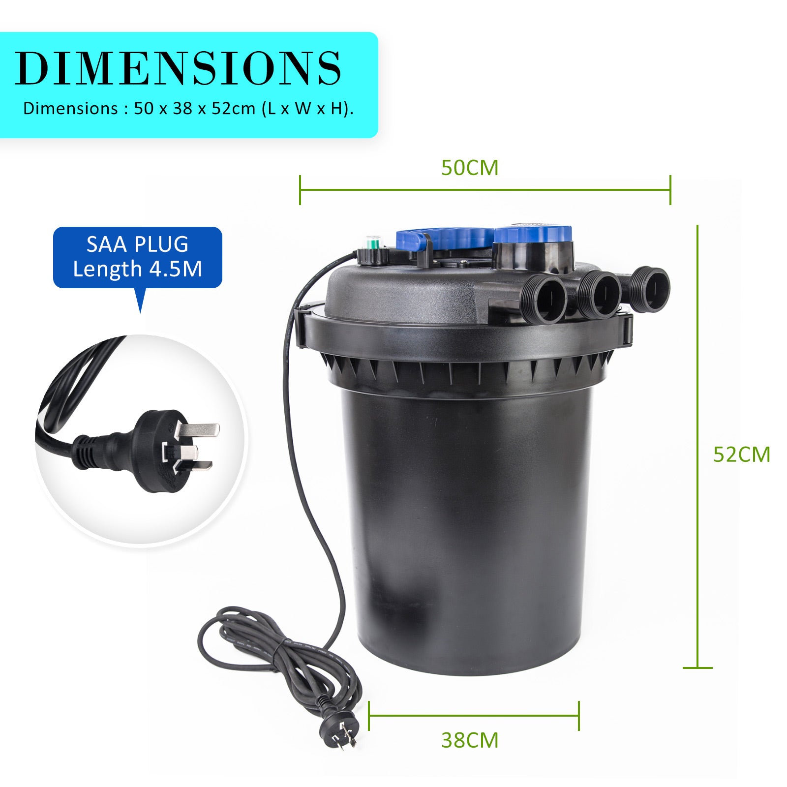 High-Efficiency Pond Filter & Submersible Pump Set 10000L/H - Dynamic Power