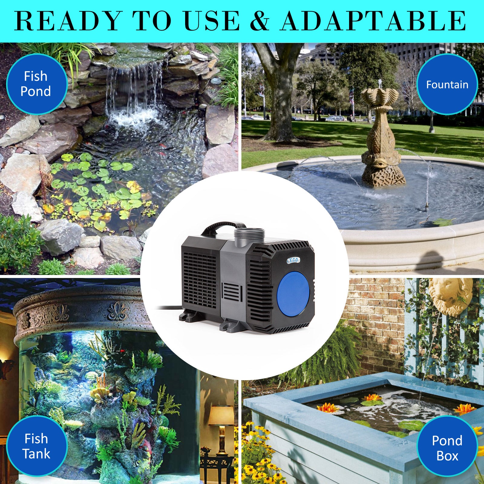 High Flow Submersible Aquarium Pond Pump 16,000L/H