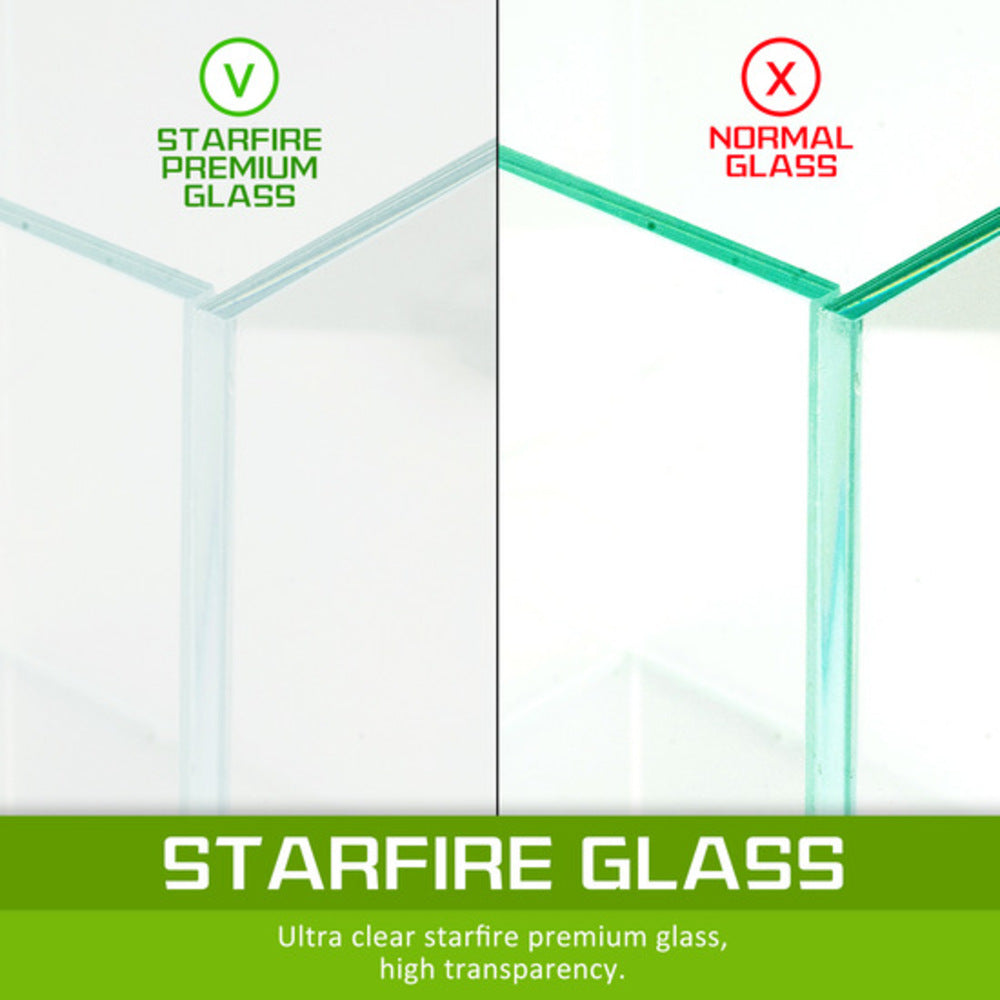 Ultra-Clear Starfire Glass Aquarium Set 16L, LED, Filter - Dynamic Power