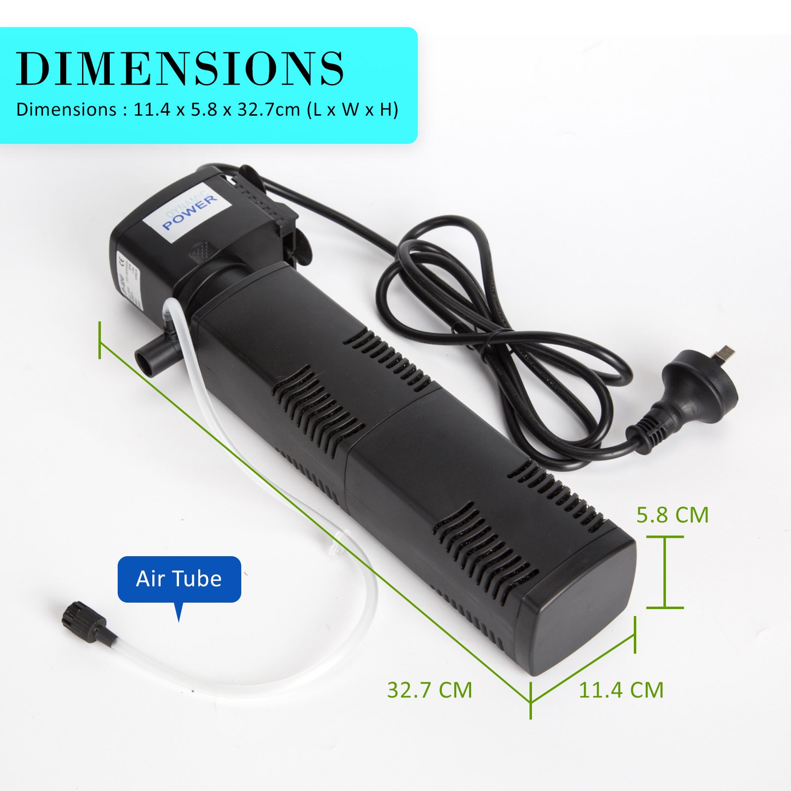 3-in-1 Submersible Aquarium Filter Pump 1200L/H 22W - Dynamic Power