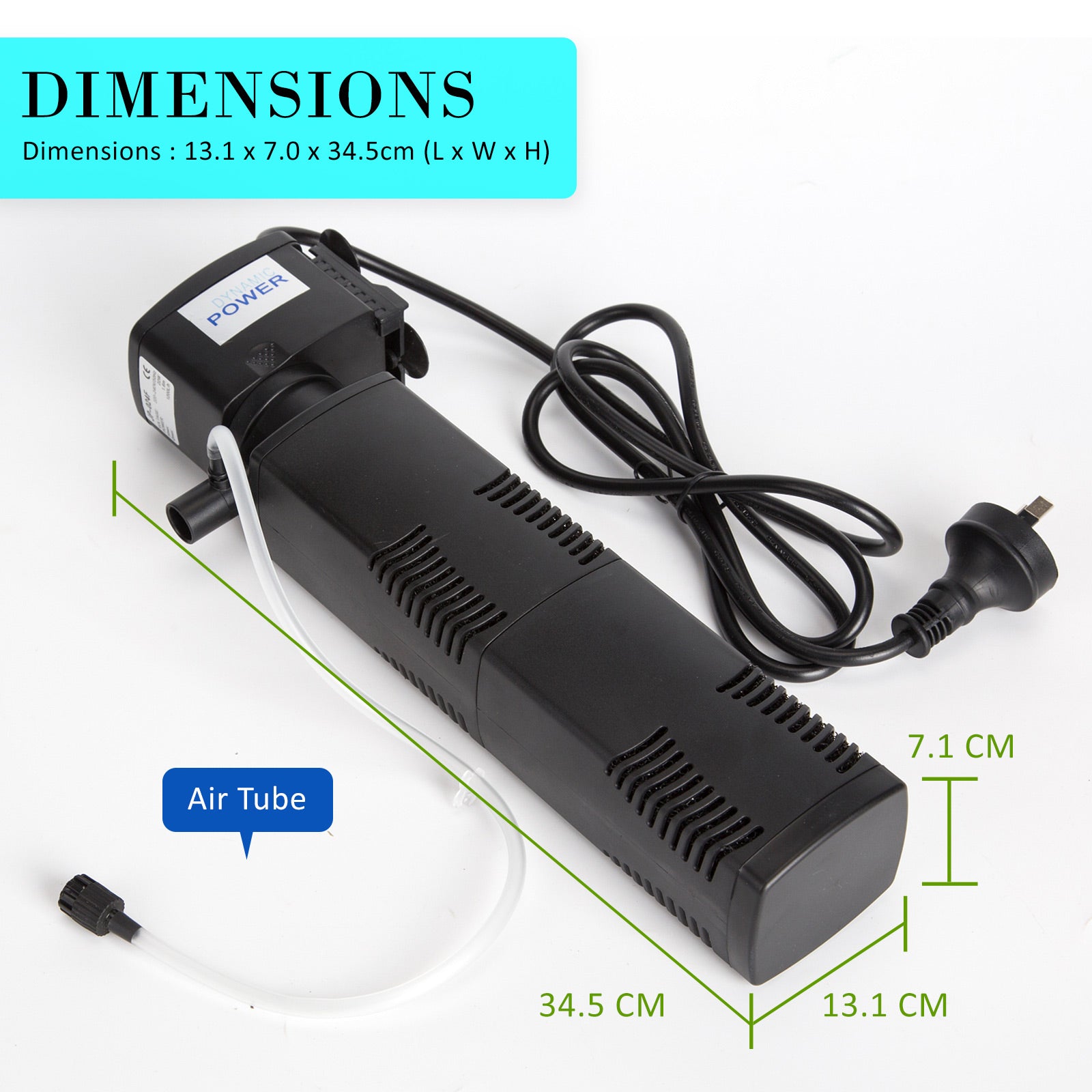 High Efficiency Aquarium Submersible Filter Pump 1600L/H, Dynamic Power