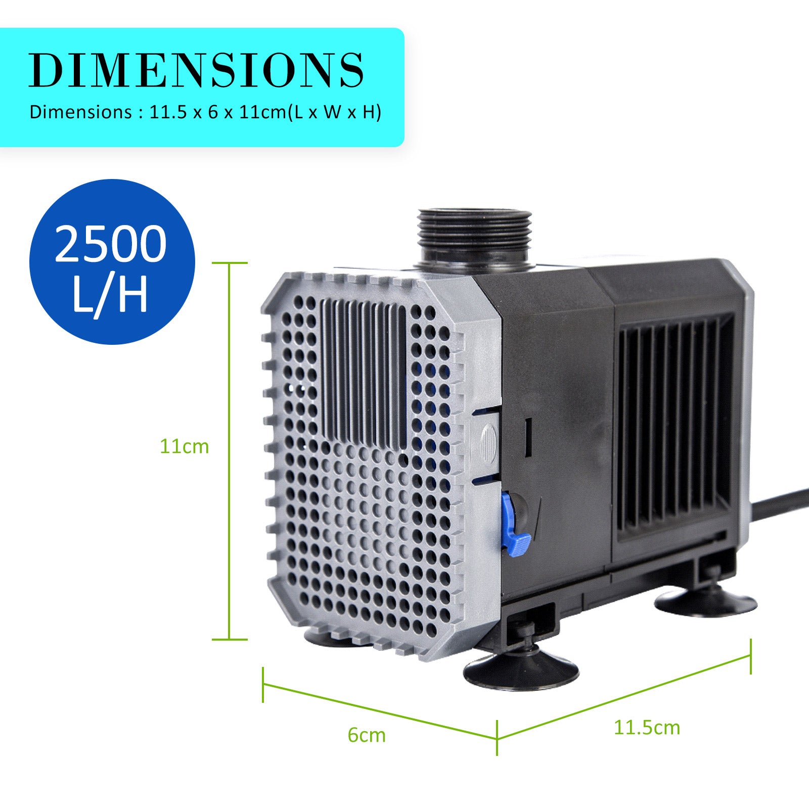 Energy Efficient Submersible Aquarium Water Pump 2500L/H 45W