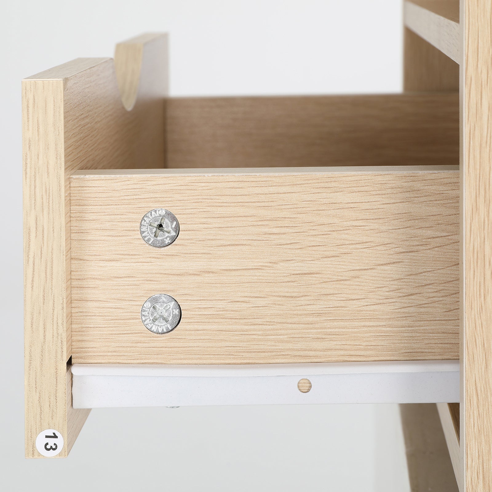 Oak Bedside Tables Set with Drawer & Shelves, La Bella