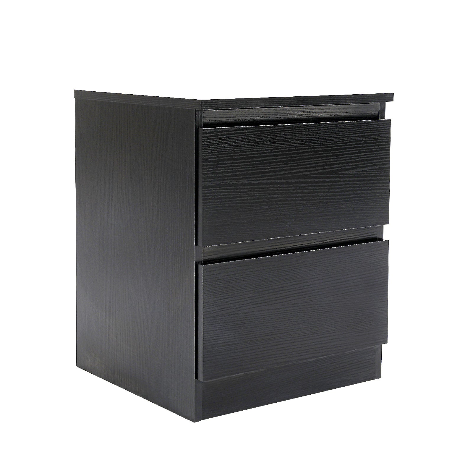 Black 2-Drawer Bedside Table Nightstand Bedroom Storage La Bella