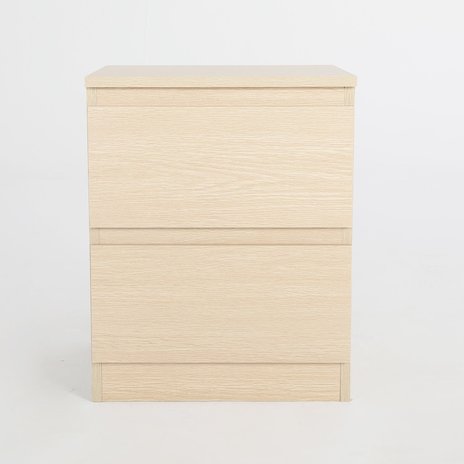 Oak 2 Drawer Bedside Table, E1 MDF, Melamine Finish - La Bella