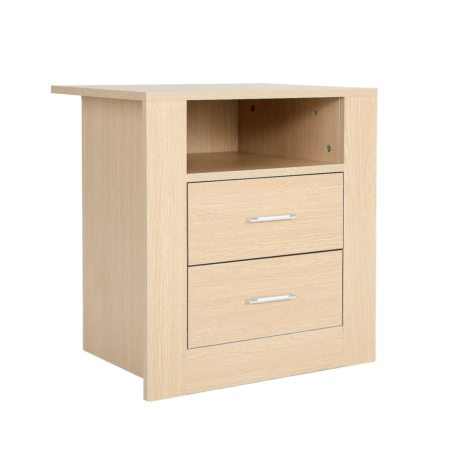 Durable Oak Bedside Table, 2 Drawers, Shelf | La Bella