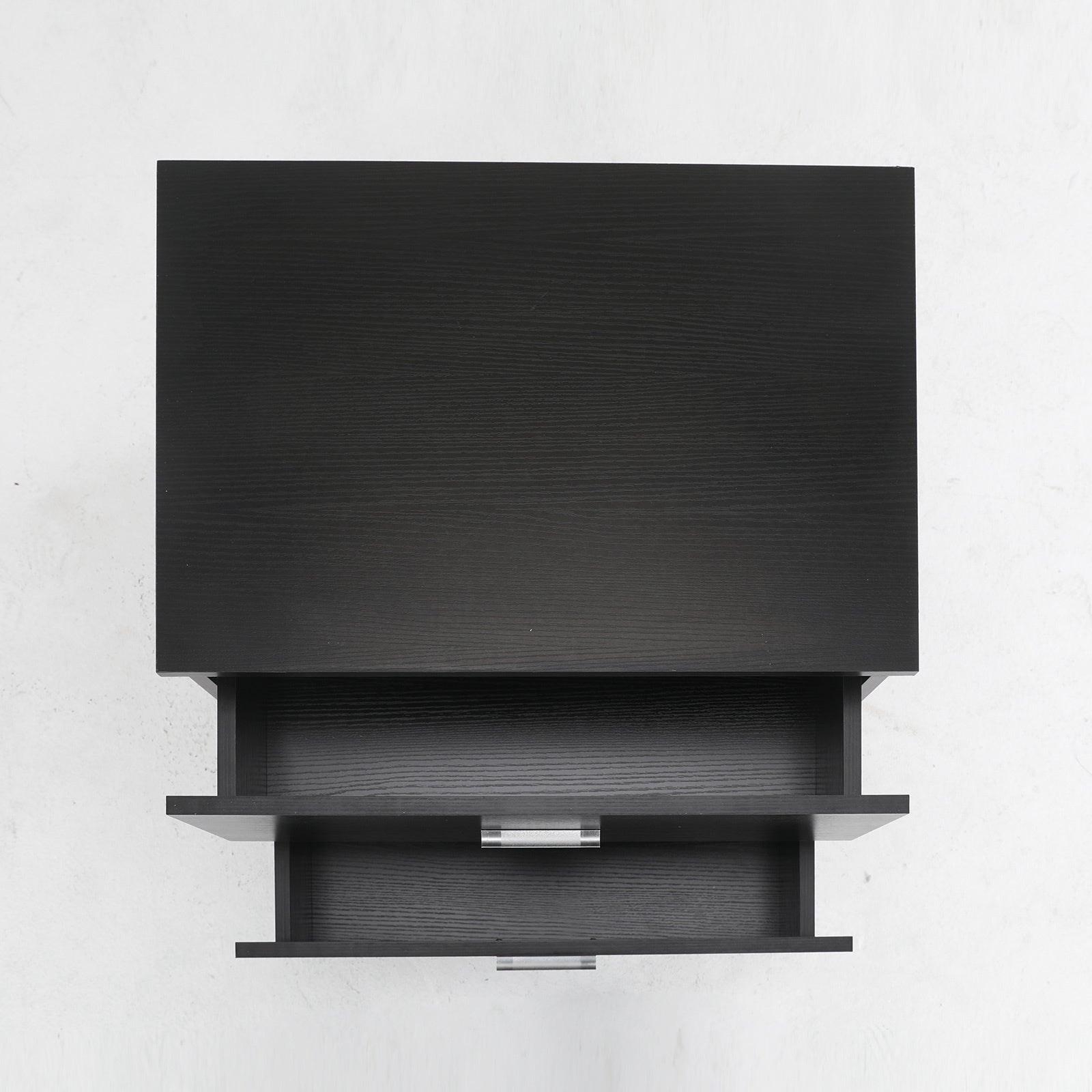 Black 2-Drawer Bedside Table, Melamine Finish - La Bella