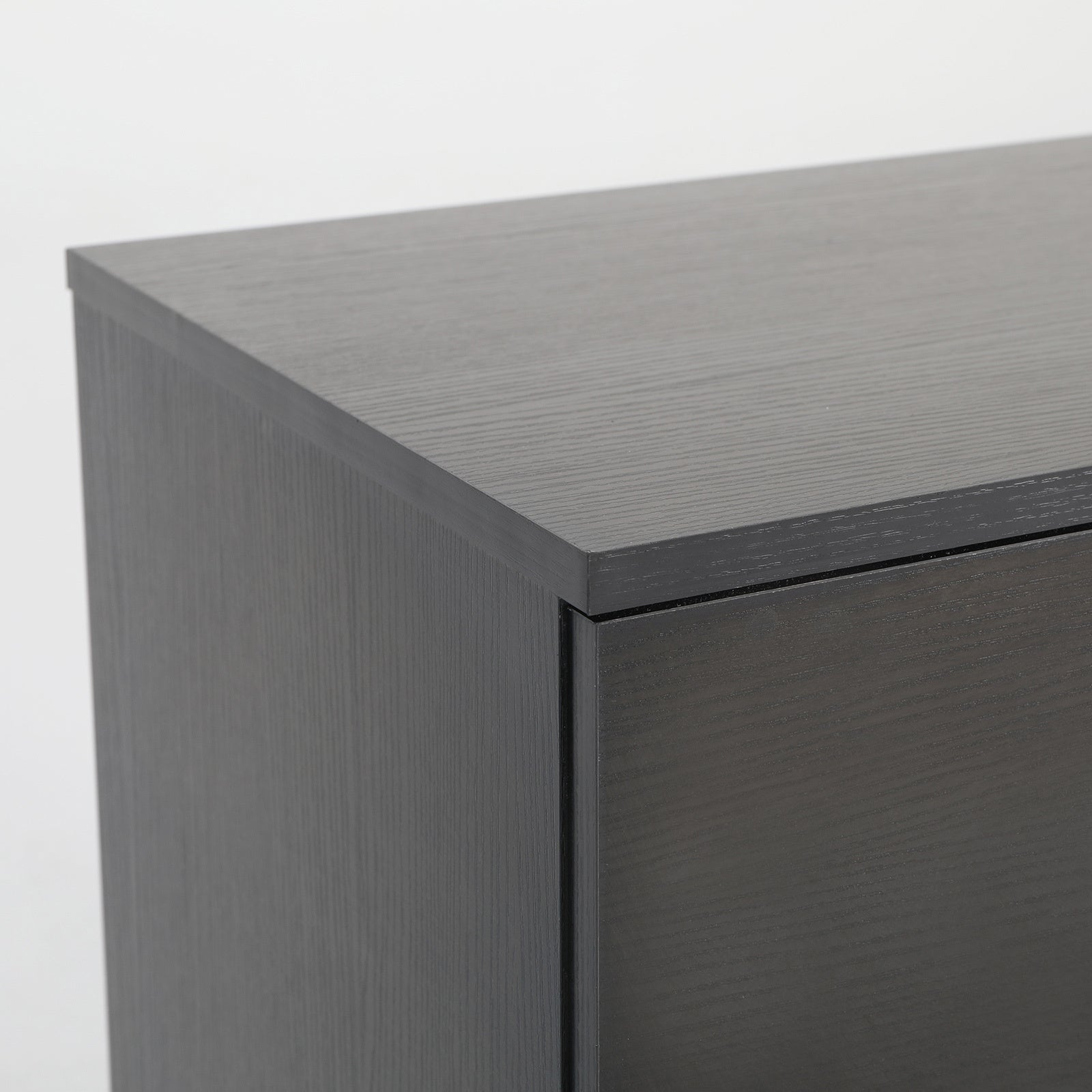 Black 2-Drawer Bedside Table, Melamine Finish - La Bella