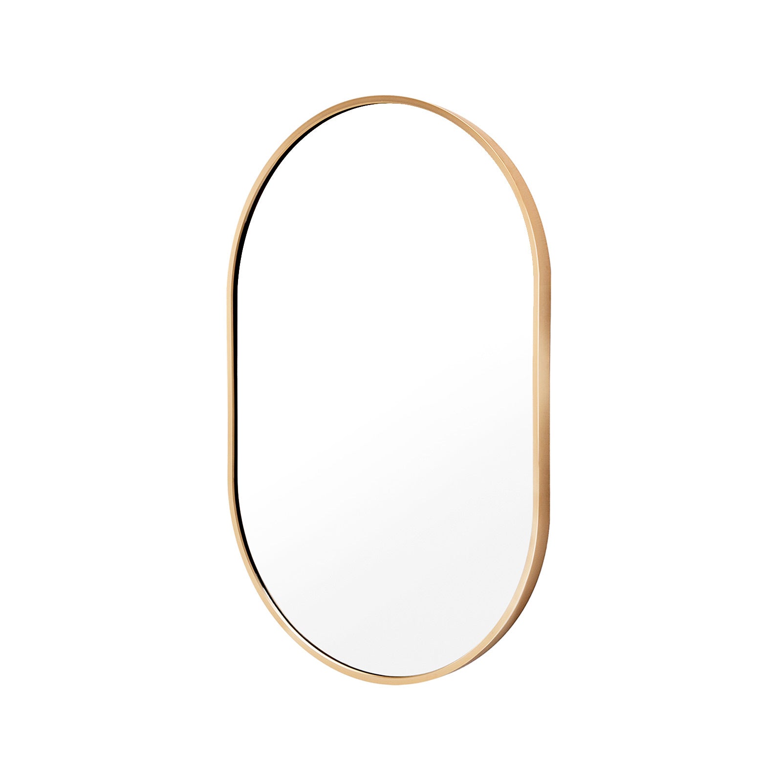 Waterproof Oval Wall Mirror 50x75cm - Aluminum Frame, La Bella