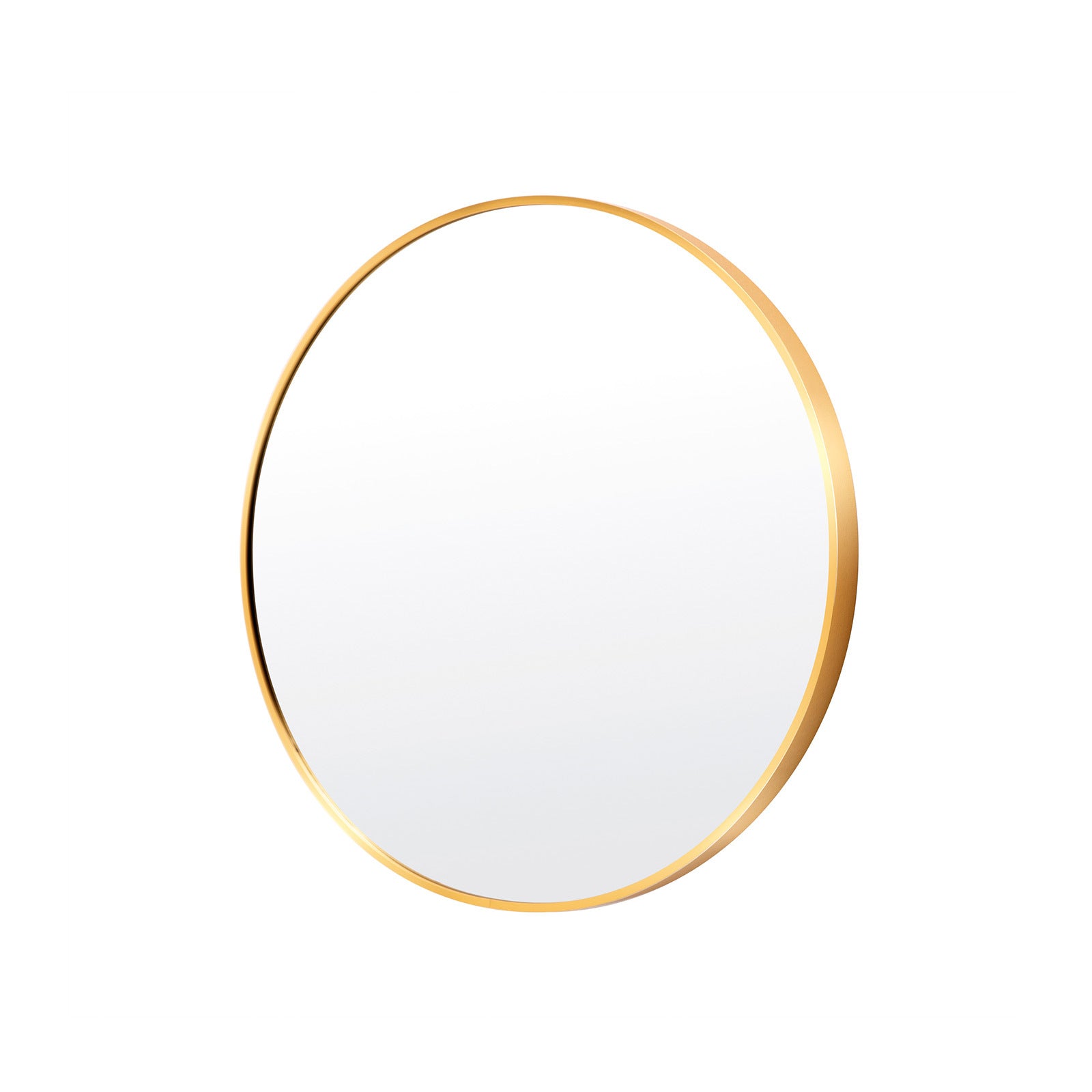 Modern Round Gold Wall Mirror, 50cm, Aluminum Frame