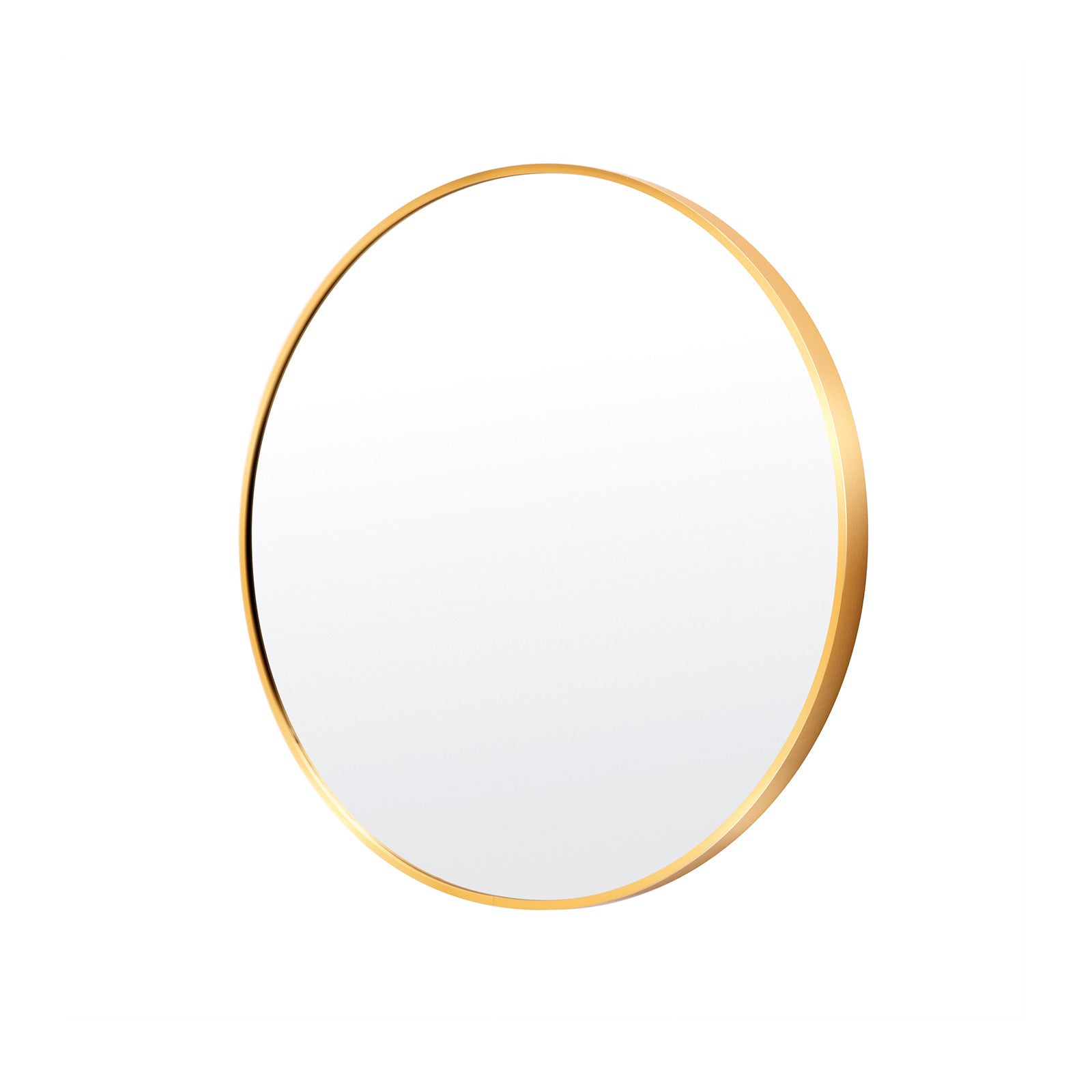 Gold Round Wall Mirror 60cm, Aluminum Frame, La Bella