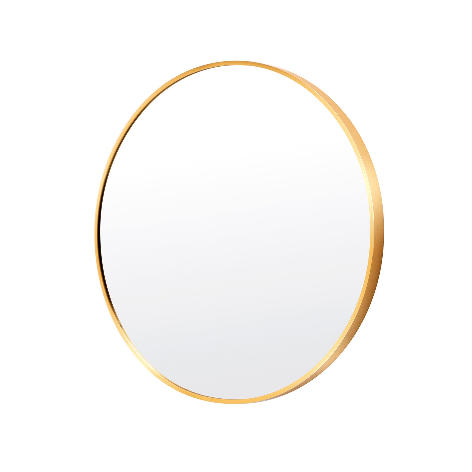 Round Wall Mirror Gold Aluminum Frame 70cm - La Bella