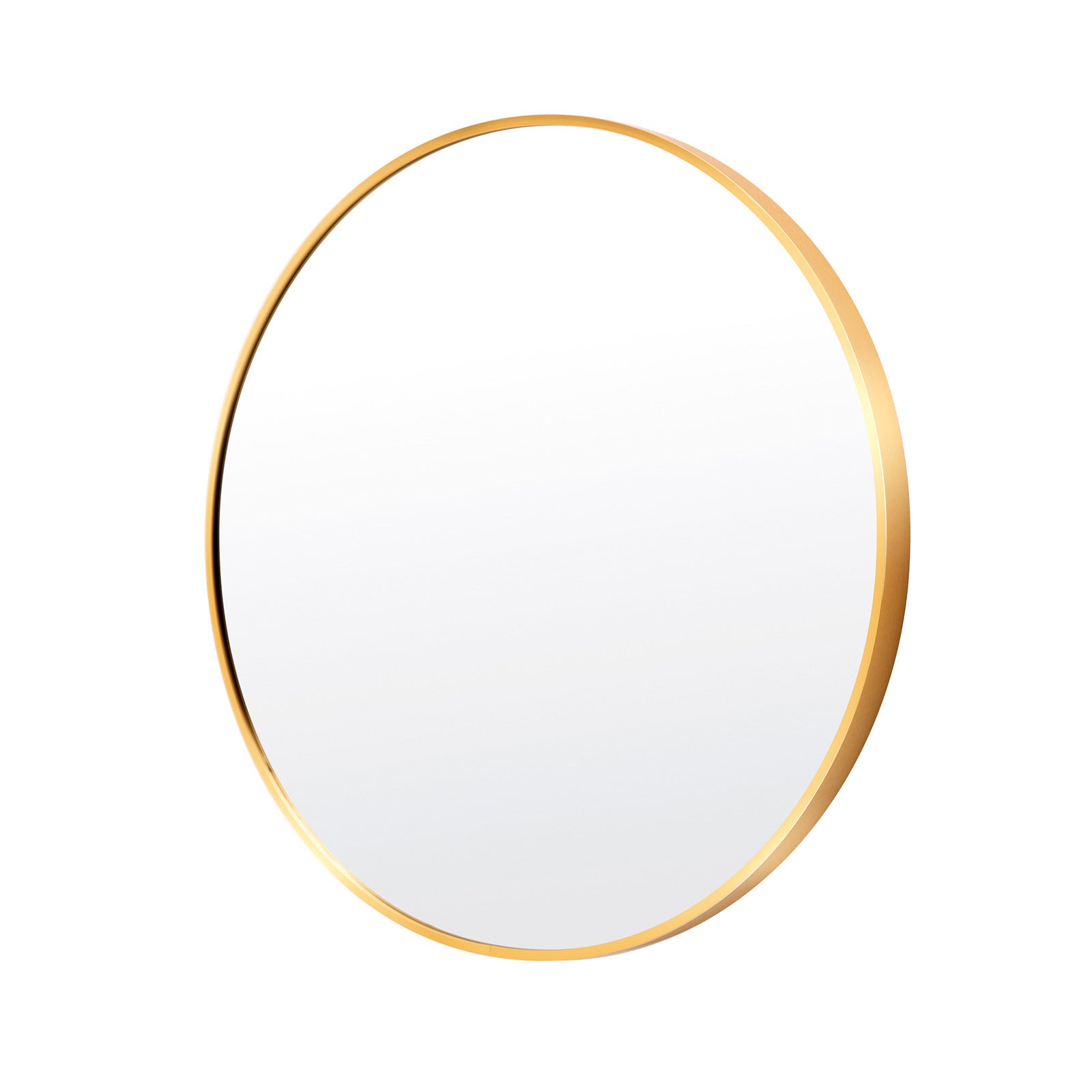 Gold Round Wall Mirror 80cm Aluminum Frame Modern Chic La Bella