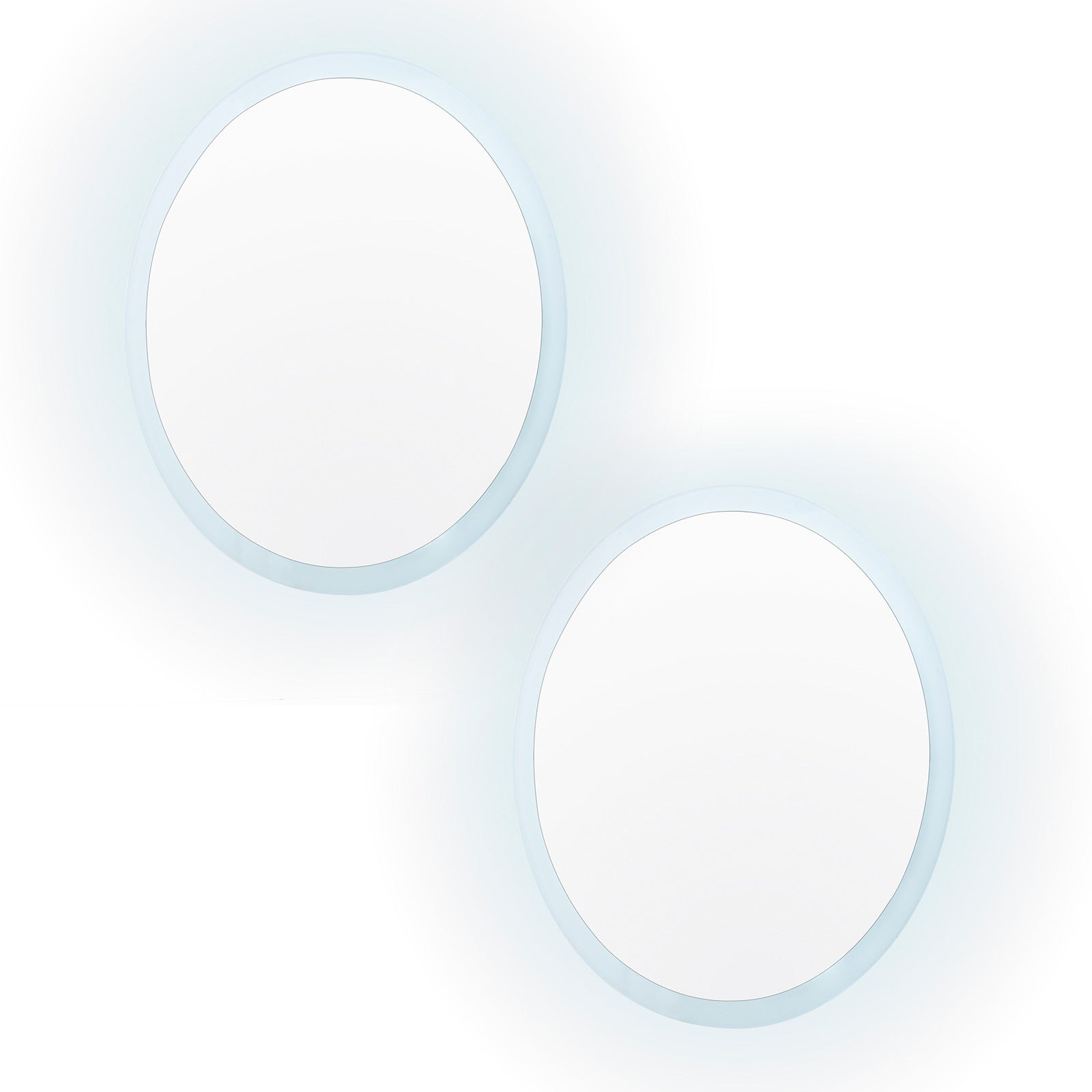 Dual LED Anti-Fog Round Wall Mirrors, Touch Switch - La Bella