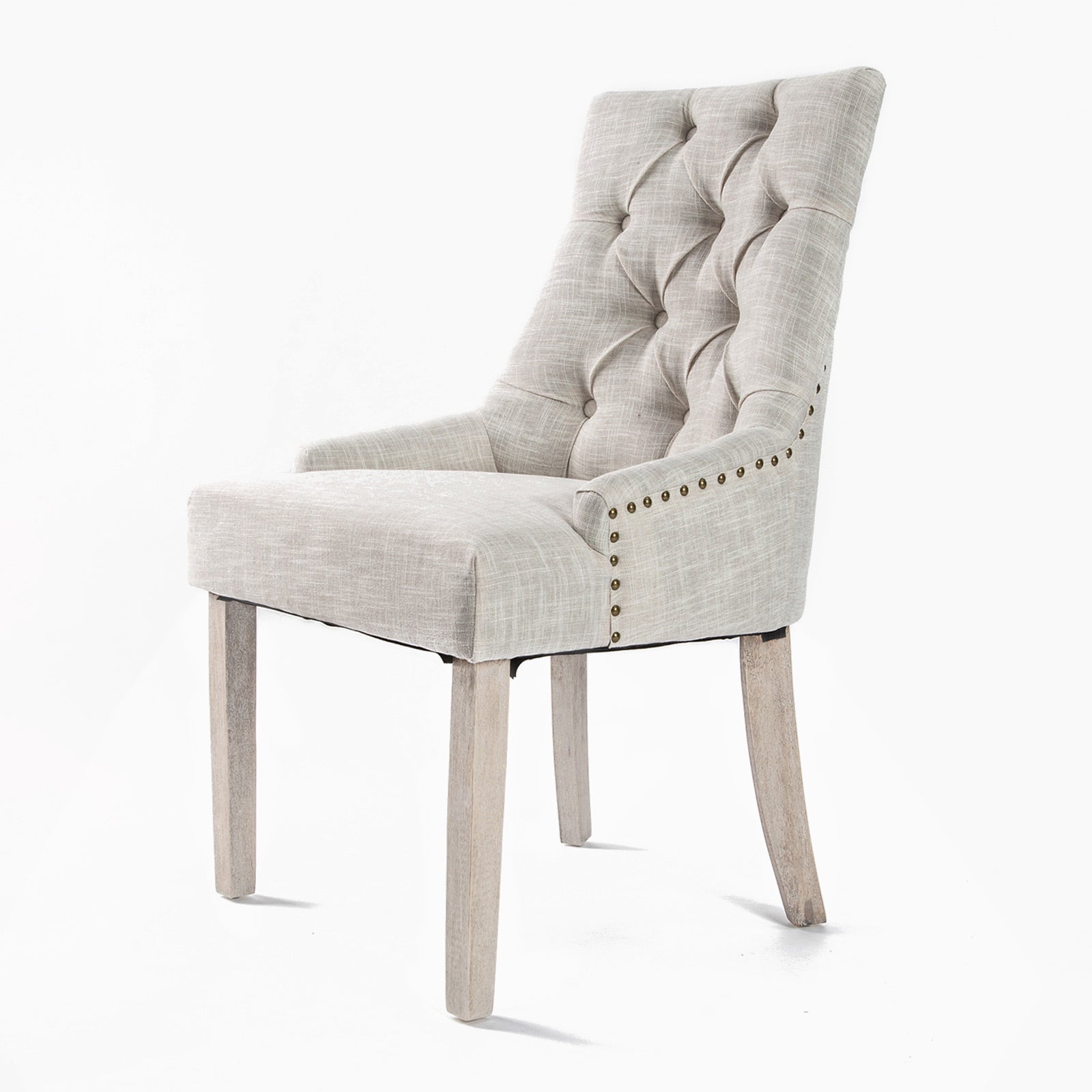 Cream French Provincial Dining Chair, Oak Legs, La Bella