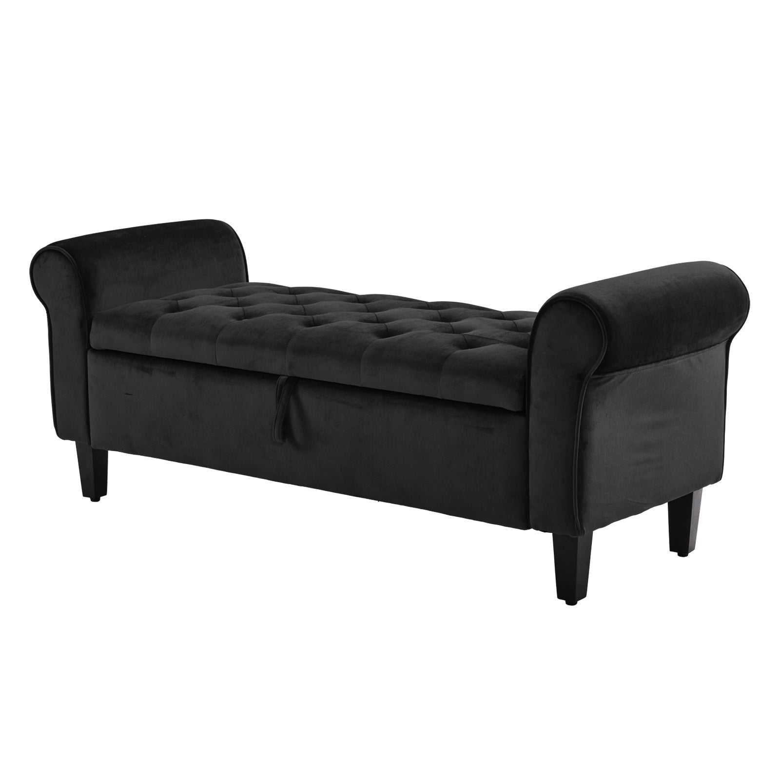 Velvet Ottoman Storage Bench 132cm Tufted Lift Lid - La Bella