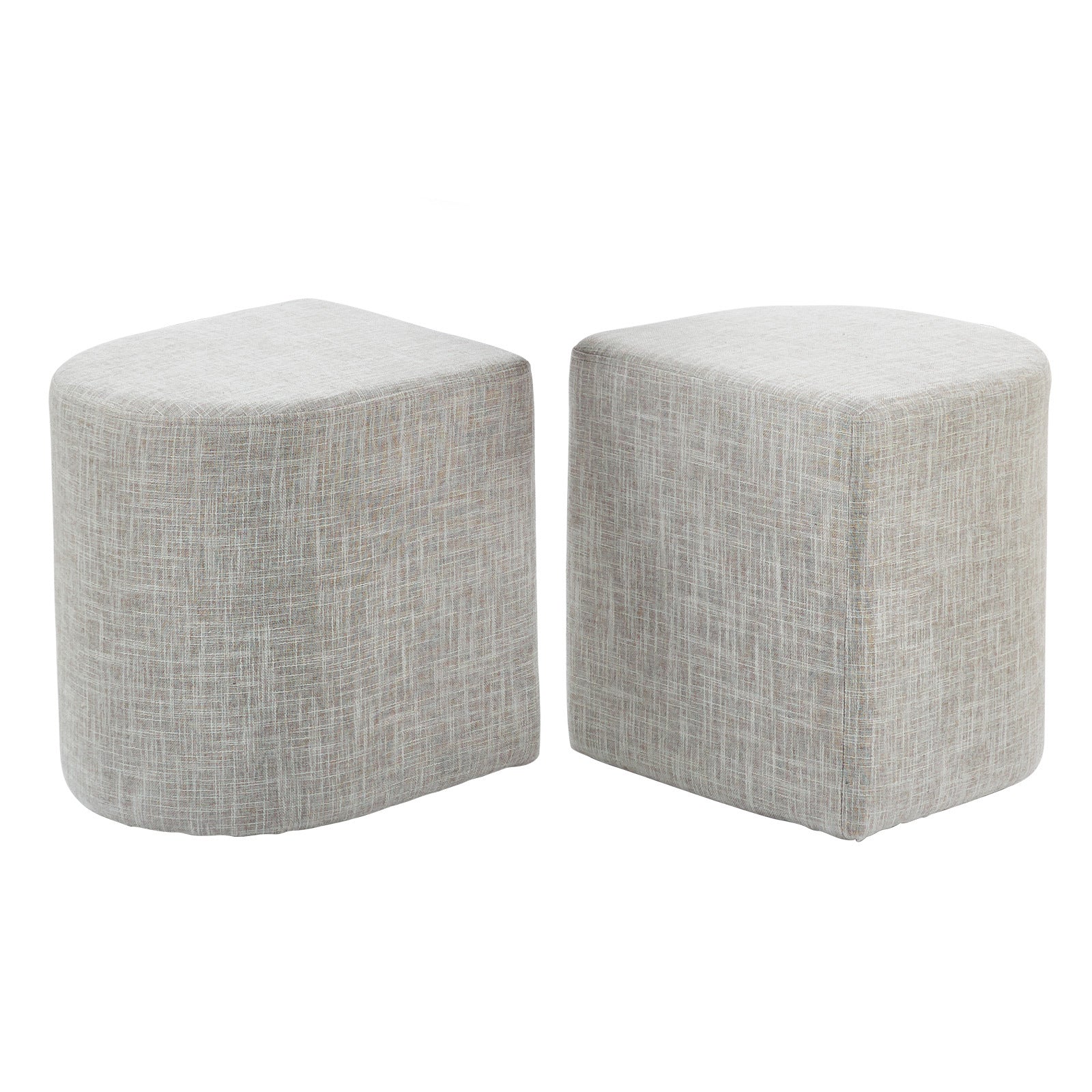 Linen Fabric Ottoman Stools, Anti-Scratch, 2X Set - La Bella