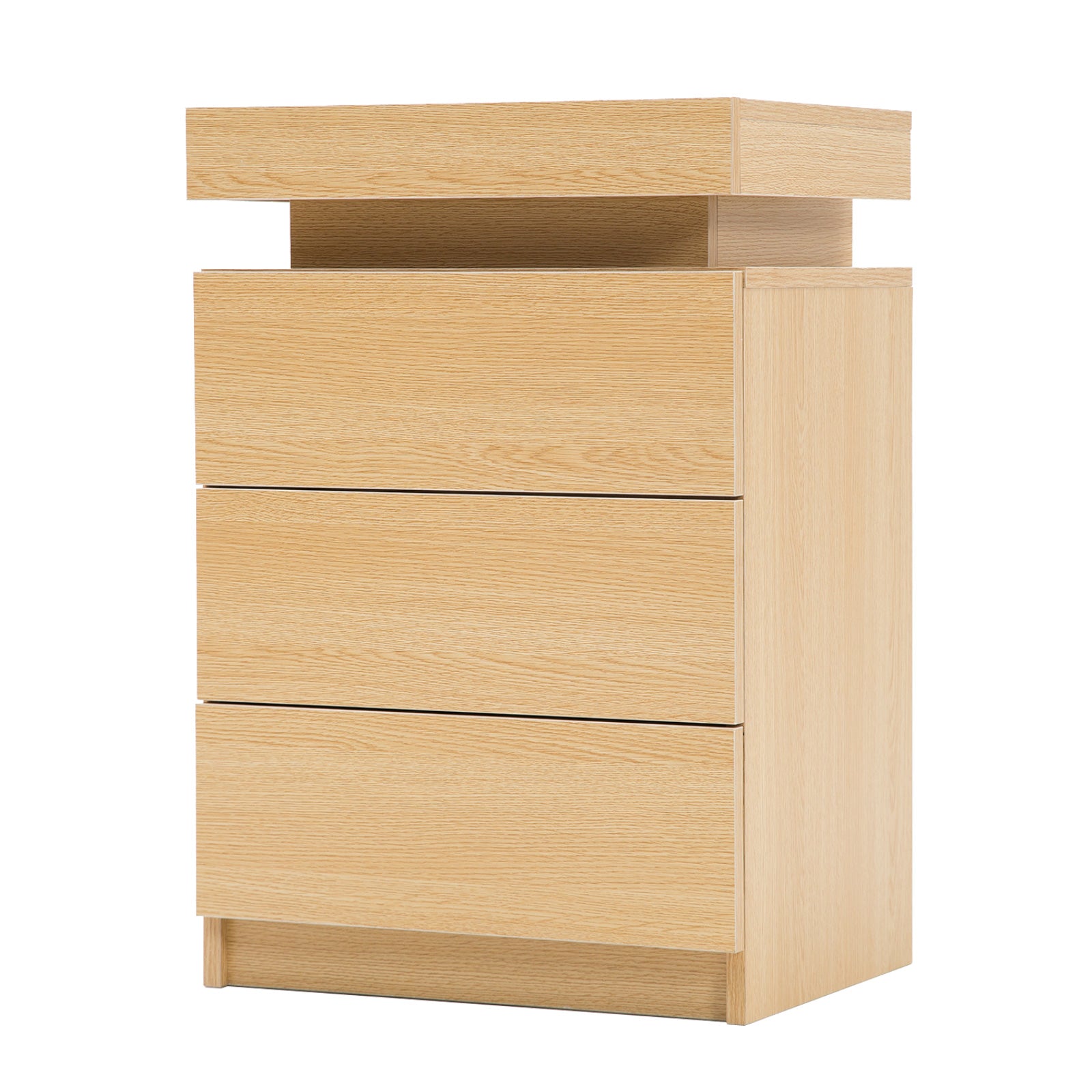 RGB LED Bedside Table, 3 Drawers, Gloss Finish, La Bella