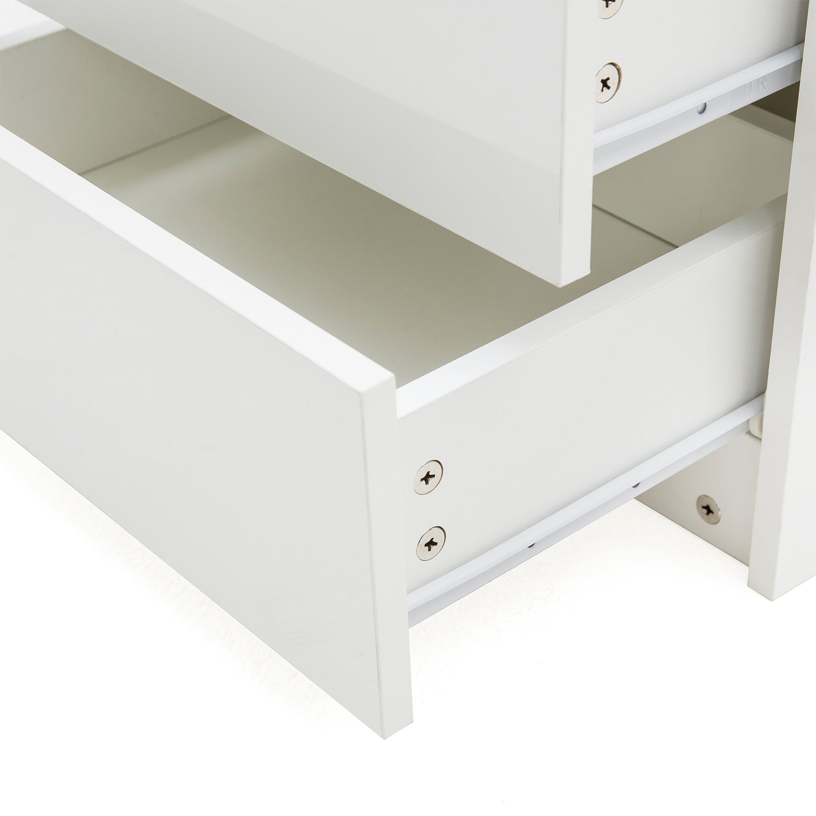 RGB LED Bedside Table, 3 Drawers & Secret Compartment, White