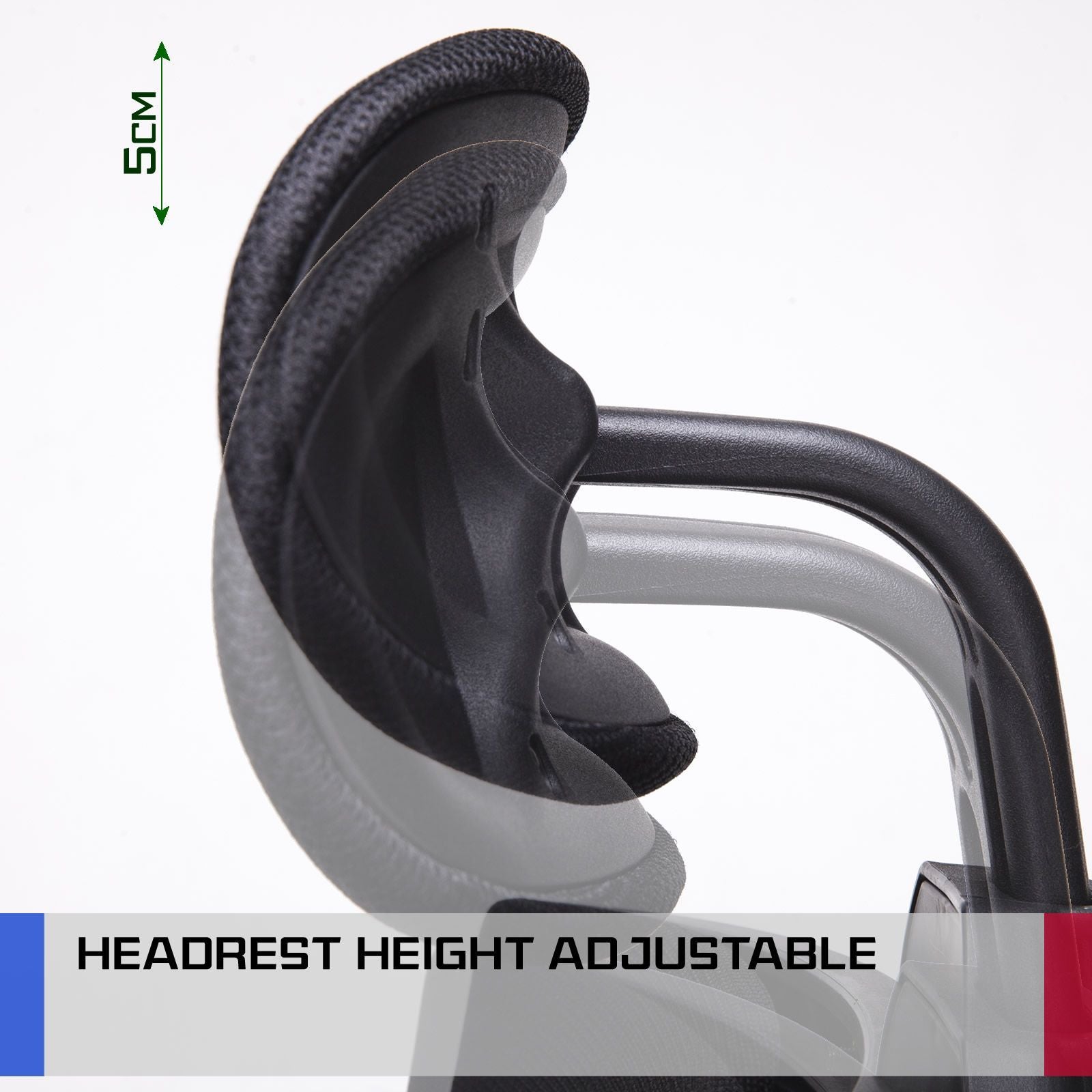 Ergonomic Mesh Back Office Chair with Headrest - Black