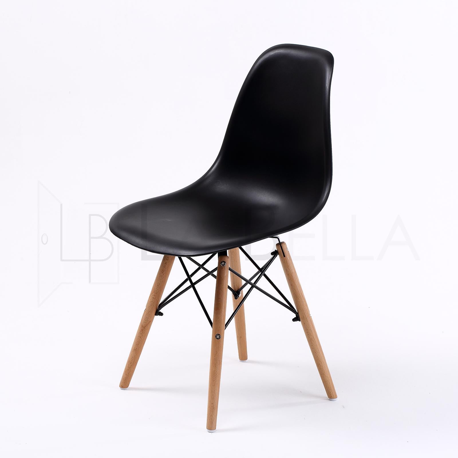 Black Retro Dining Cafe Chairs Set of 4 - La Bella